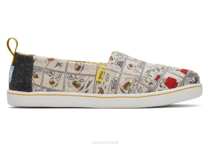 Kids Natural Felt Toms Snoopy/Woodstock Alpargata Shoes R26T552