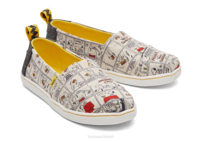 Kids Natural Felt Toms Snoopy/Woodstock Alpargata Shoes R26T552