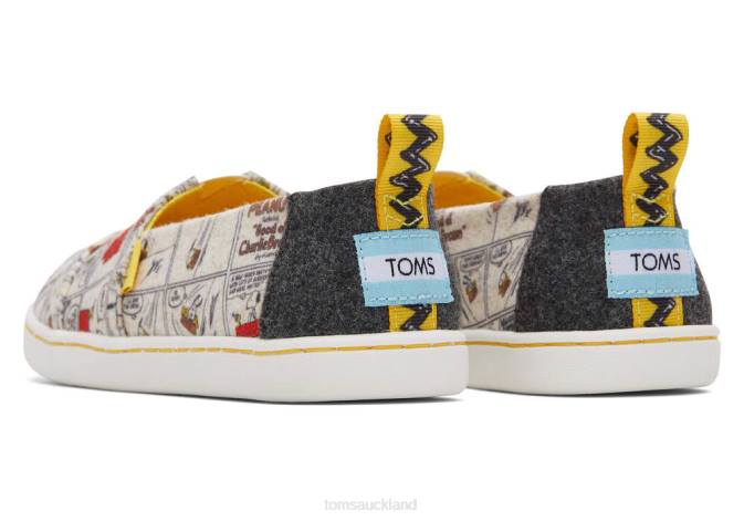Kids Natural Felt Toms Snoopy/Woodstock Alpargata Shoes R26T552