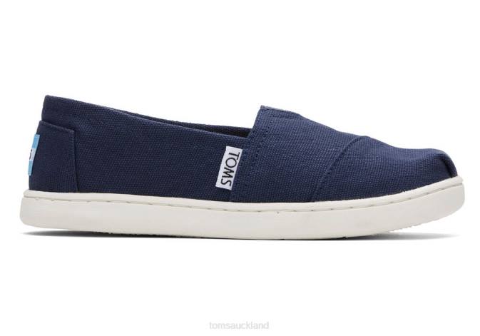 Kids Navy Toms Alpargata Canvas Shoes R26T543