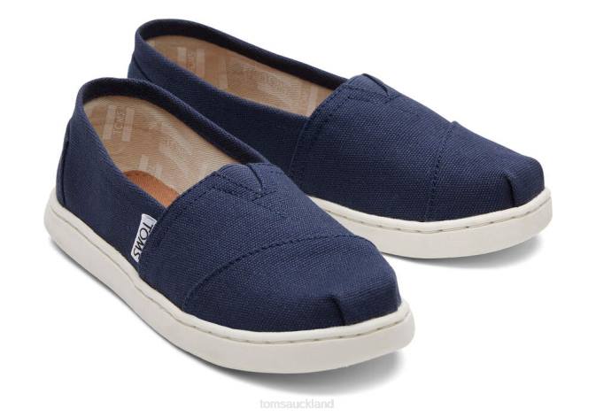 Kids Navy Toms Alpargata Canvas Shoes R26T543