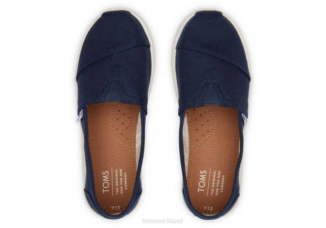 Kids Navy Toms Alpargata Canvas Shoes R26T543