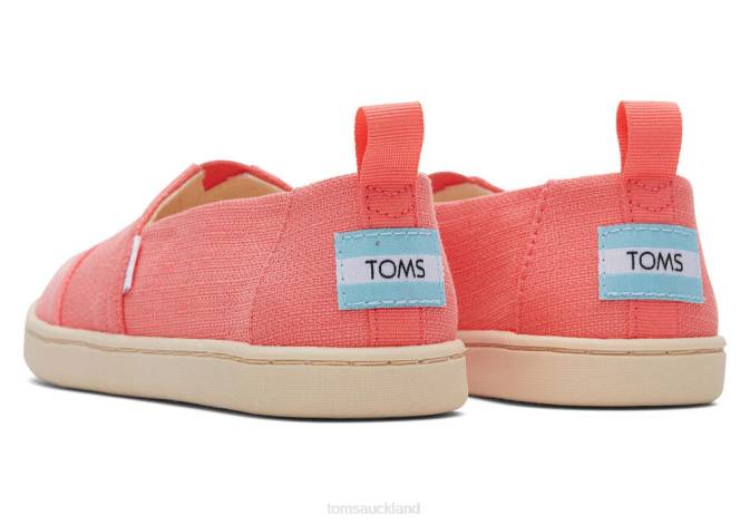 Kids Peach Pink Toms Youth Alpargata Eco Woven Shoes R26T546
