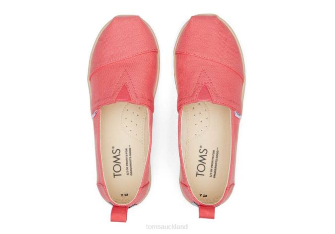 Kids Peach Pink Toms Youth Alpargata Eco Woven Shoes R26T546