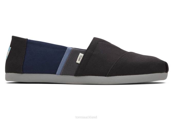 Men Black/Navy Toms ColorBlock Alpargata Shoes R26T407