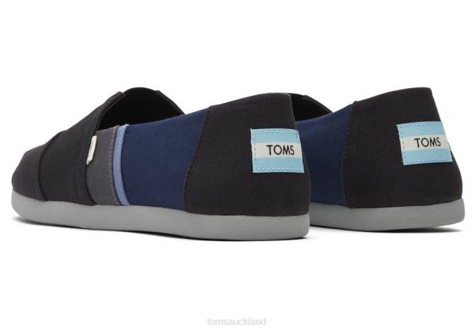 Men Black/Navy Toms ColorBlock Alpargata Shoes R26T407