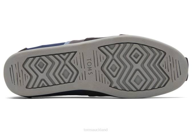 Men Black/Navy Toms ColorBlock Alpargata Shoes R26T407