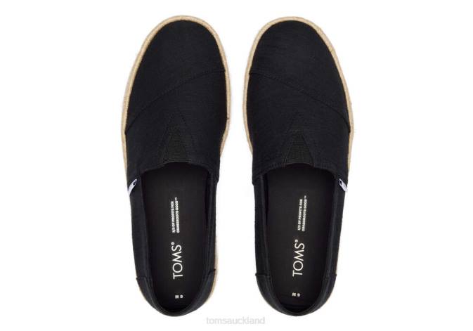 Men Black Toms Alpargata Eco Rope 2.0 Shoes R26T415