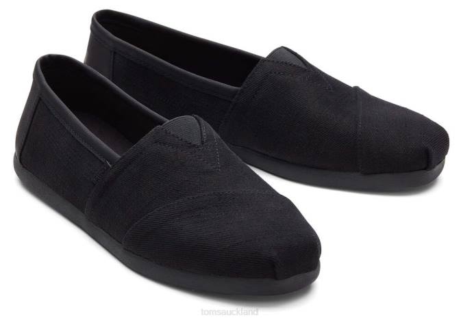 Men Black Toms Alpargata Synthetic Trim Shoes R26T431