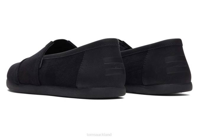 Men Black Toms Alpargata Synthetic Trim Shoes R26T431