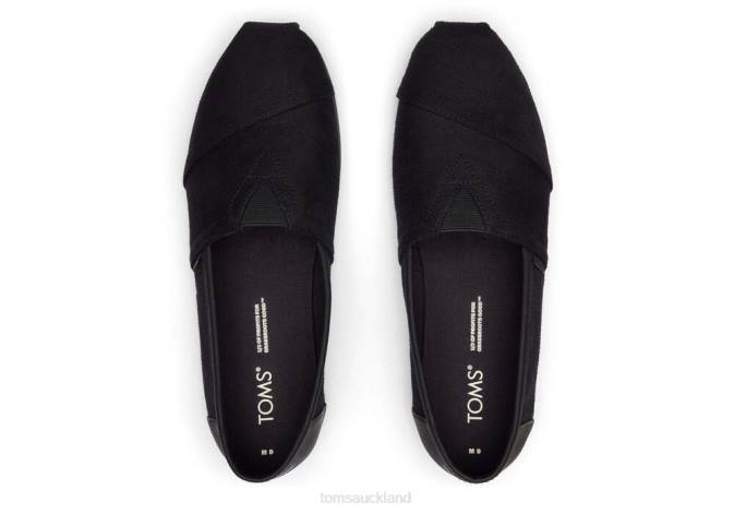 Men Black Toms Alpargata Synthetic Trim Shoes R26T431