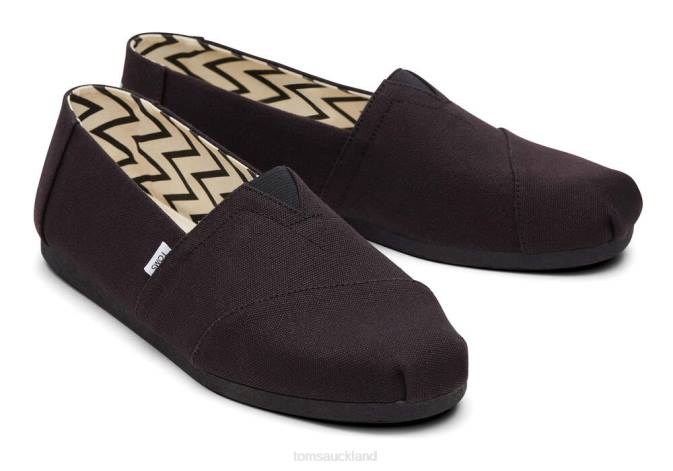 Men Black Toms Recycled Cotton Alpargata Shoes R26T379