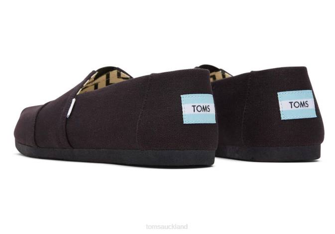 Men Black Toms Recycled Cotton Alpargata Shoes R26T379