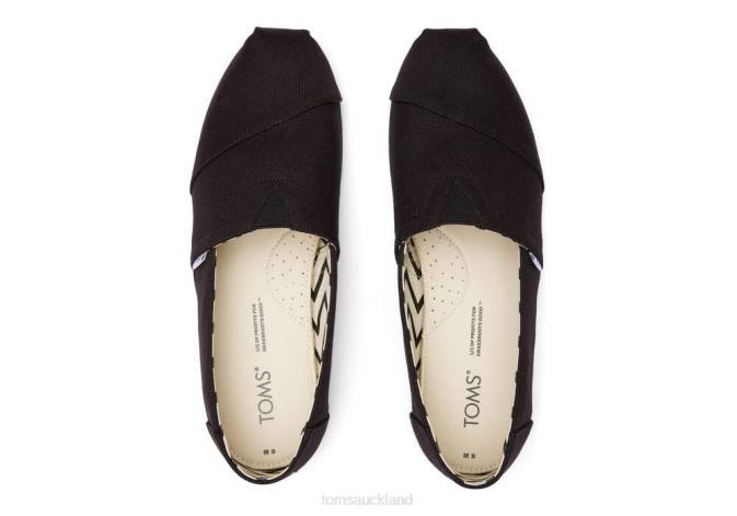 Men Black Toms Recycled Cotton Alpargata Shoes R26T379