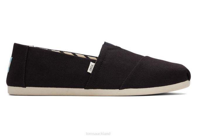 Men Black Toms Recycled Cotton Alpargata Shoes R26T386