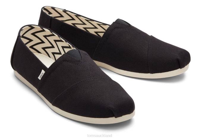 Men Black Toms Recycled Cotton Alpargata Shoes R26T386