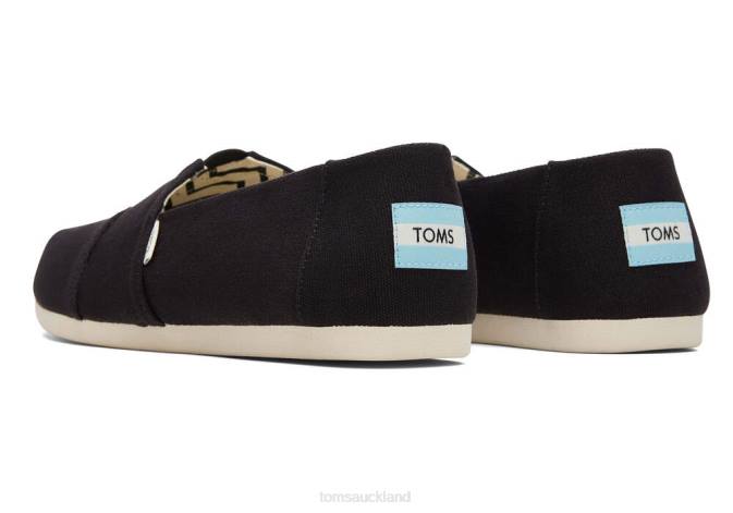 Men Black Toms Recycled Cotton Alpargata Shoes R26T386