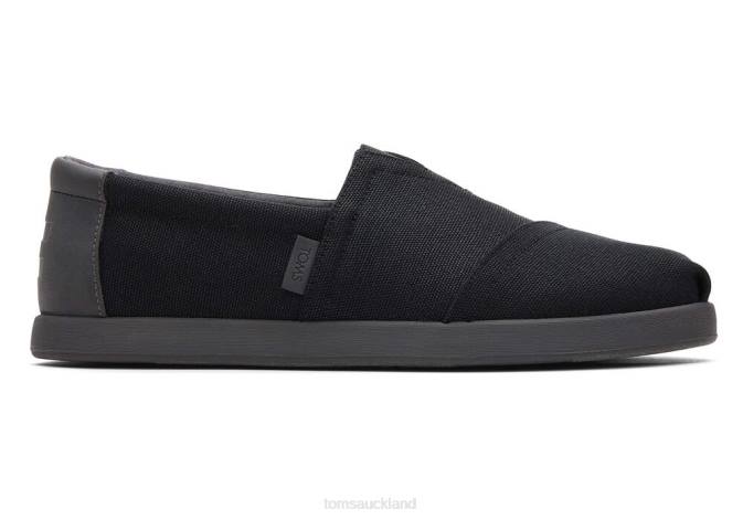 Men Black Waxed Canvas Toms Alp Fwd Shoes R26T433
