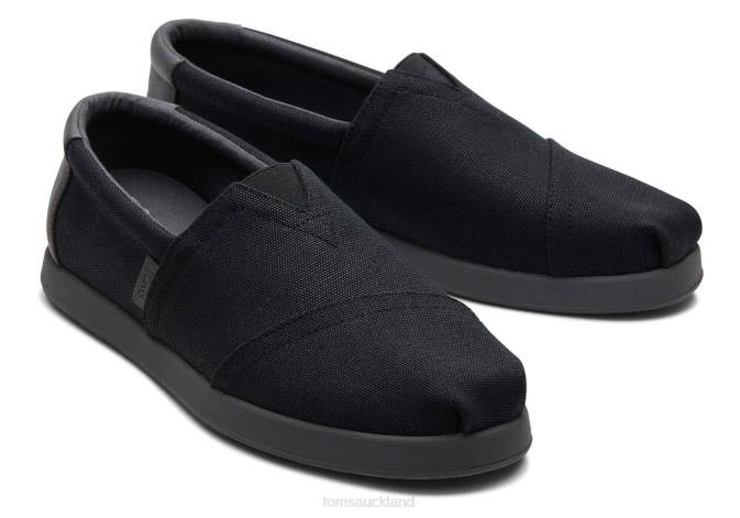 Men Black Waxed Canvas Toms Alp Fwd Shoes R26T433