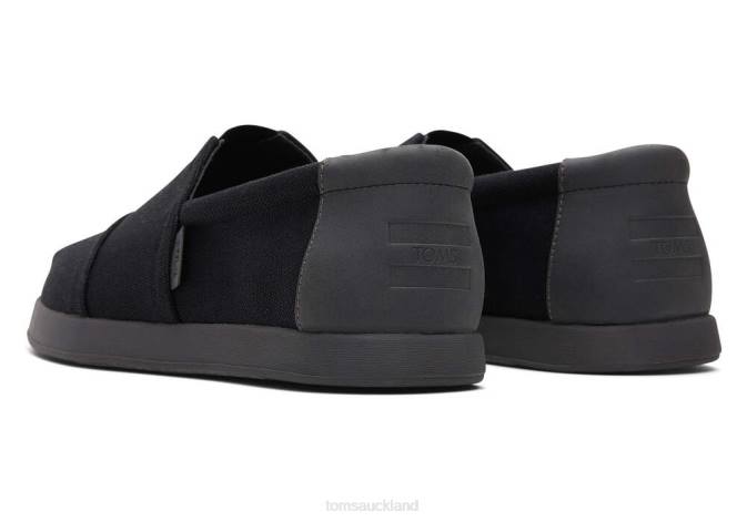 Men Black Waxed Canvas Toms Alp Fwd Shoes R26T433