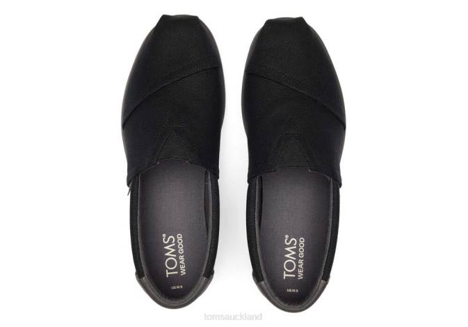 Men Black Waxed Canvas Toms Alp Fwd Shoes R26T433