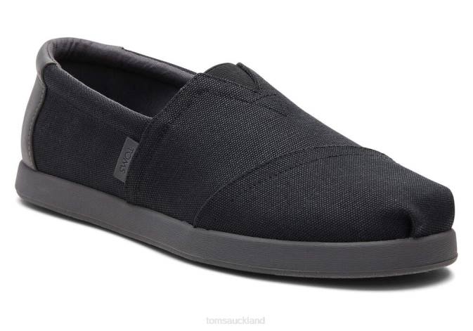 Men Black Waxed Canvas Toms Alp Fwd Shoes R26T433