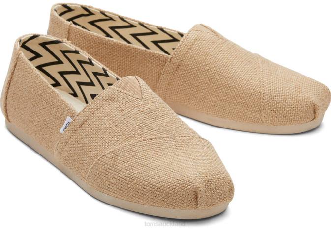 Men Burlap Natural Toms Alpargata Burlap Shoes R26T429