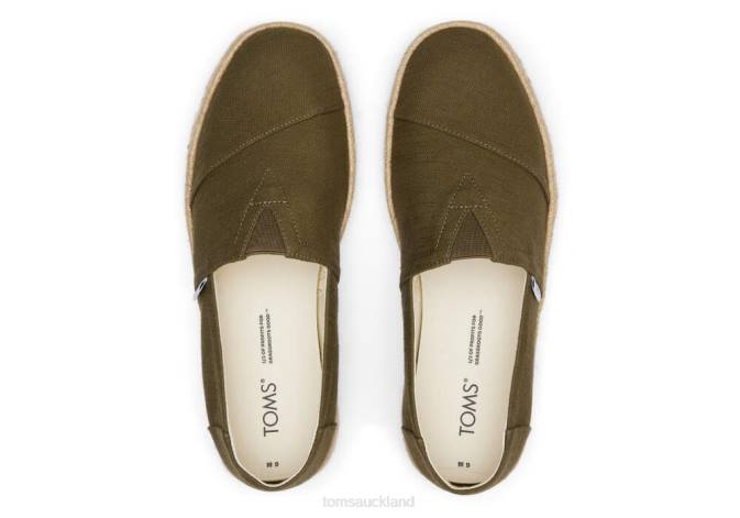 Men Dark Olive Toms Alpargata Rope 2.0 Shoes R26T419