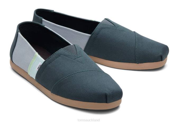 Men Forest Green Toms Colourblock Alpargata Shoes R26T408