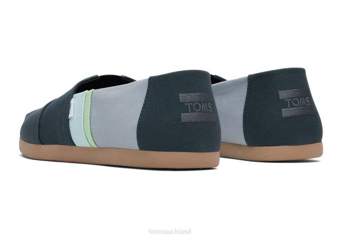 Men Forest Green Toms Colourblock Alpargata Shoes R26T408