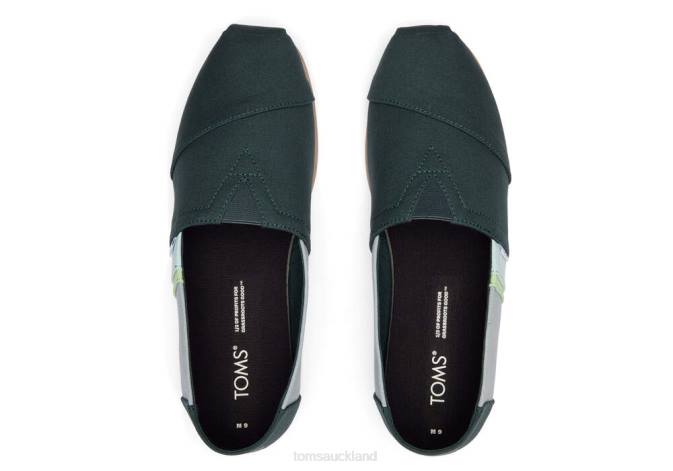 Men Forest Green Toms Colourblock Alpargata Shoes R26T408