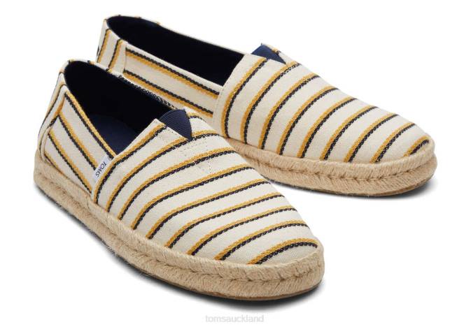 Men Natural Multi University Stripe Toms Alpargata Rope 2.0 Shoes R26T424