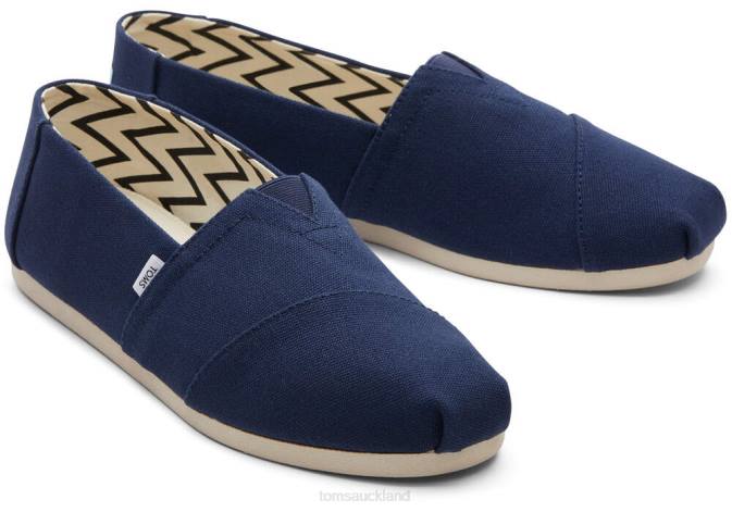Men Navy Toms Recycled Cotton Alpargata Shoes R26T375