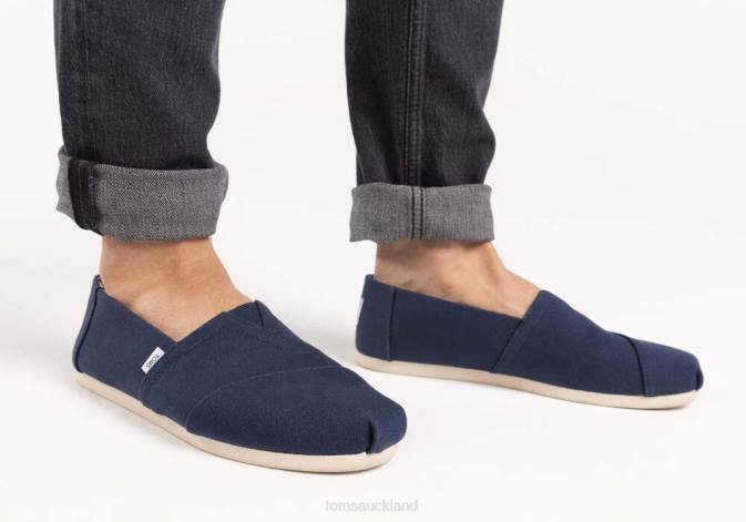 Men Navy Toms Recycled Cotton Alpargata Shoes R26T375