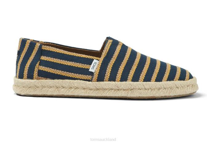 Men Navy University Multi Stripe Toms Alpargata Rope 2.0 Shoes R26T422