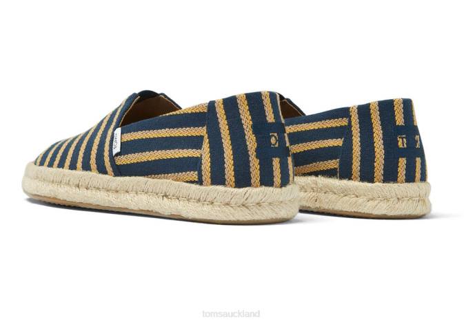 Men Navy University Multi Stripe Toms Alpargata Rope 2.0 Shoes R26T422