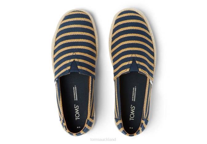 Men Navy University Multi Stripe Toms Alpargata Rope 2.0 Shoes R26T422