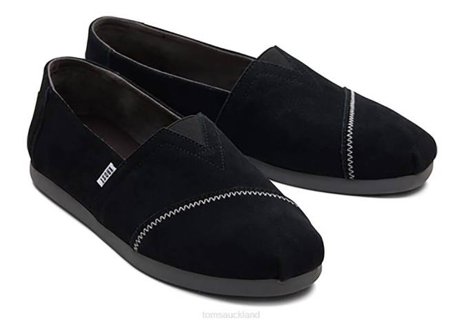 Men Suede Black Toms KROST Alpargata Shoes R26T427