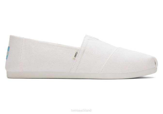 Men White Toms Recycled Cotton Alpargata Shoes R26T385