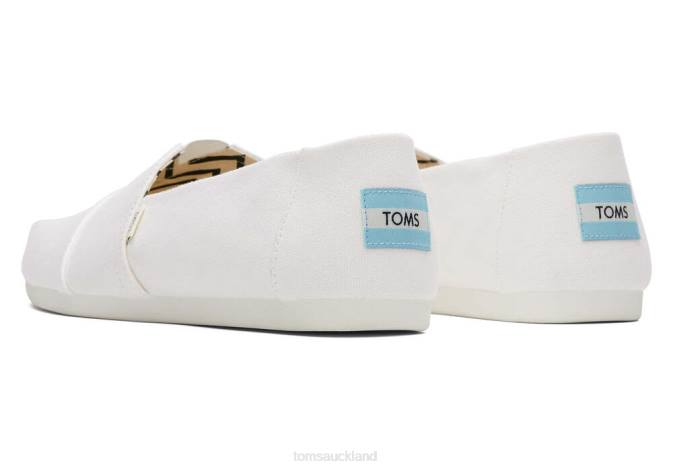 Men White Toms Recycled Cotton Alpargata Shoes R26T385