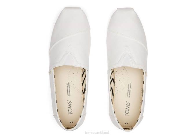 Men White Toms Recycled Cotton Alpargata Shoes R26T385