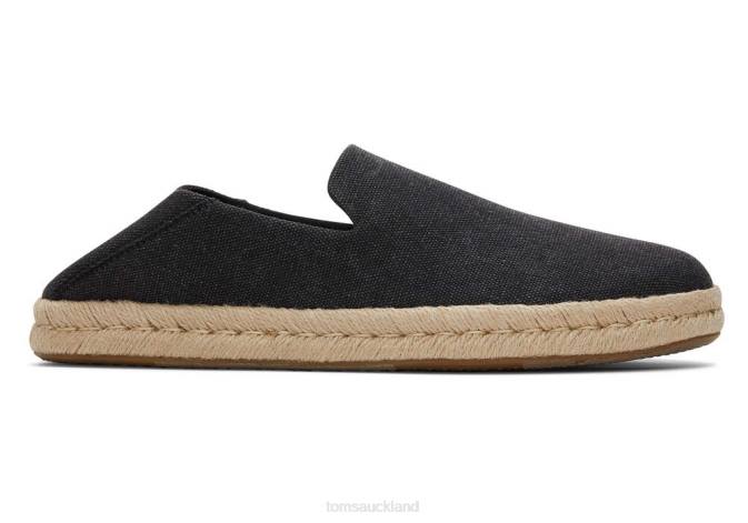 Men Black Recycled Cotton Toms Santiago Eco Recycled Cotton Shoes R26T438