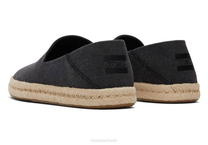 Men Black Recycled Cotton Toms Santiago Eco Recycled Cotton Shoes R26T438