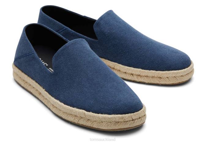 Men Navy Recycled Cotton Toms Santiago Eco Recycled Cotton Shoes R26T435