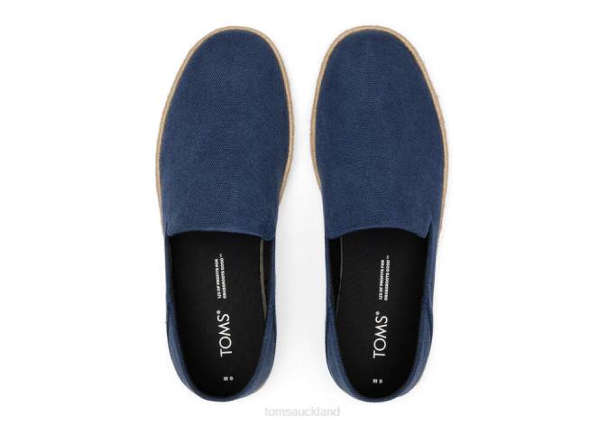Men Navy Recycled Cotton Toms Santiago Eco Recycled Cotton Shoes R26T435