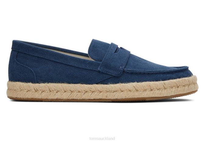 Men Navy Recycled Cotton Toms Stanford 2.0 Rope Espadrille Shoes R26T442