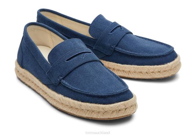 Men Navy Recycled Cotton Toms Stanford 2.0 Rope Espadrille Shoes R26T442