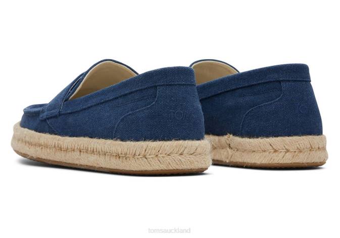 Men Navy Recycled Cotton Toms Stanford 2.0 Rope Espadrille Shoes R26T442