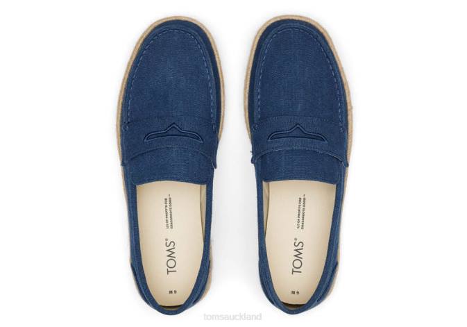 Men Navy Recycled Cotton Toms Stanford 2.0 Rope Espadrille Shoes R26T442