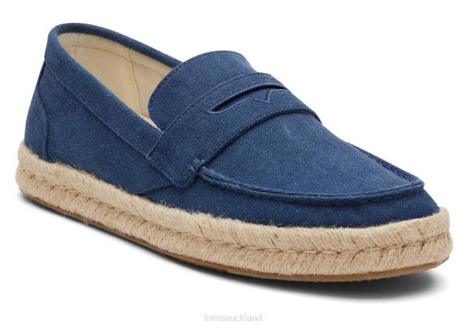 Men Navy Recycled Cotton Toms Stanford 2.0 Rope Espadrille Shoes R26T442